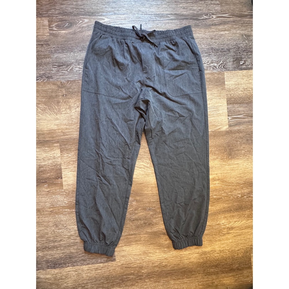 Zyia Active Gray Heathered Joggers Womens Large Drawstring Athletic Pants